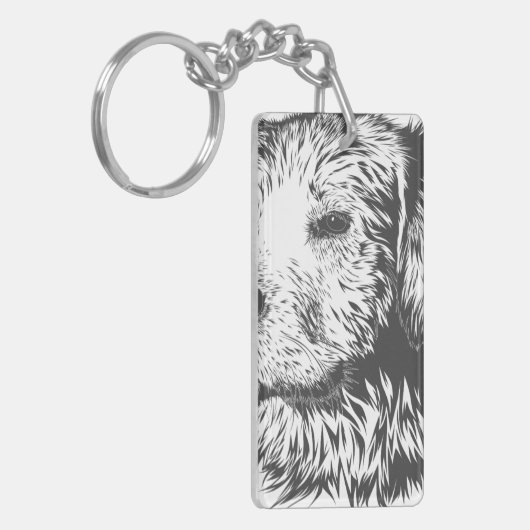 Vorm: Rechthoek (dubbelzijdig) Sleutelhanger (Voorkant Links)