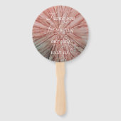 Vorm: Ronde handvaan "Roze bloemen" Handwaaier (Achterkant)