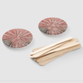 Vorm: Ronde handvaan "Roze bloemen" Handwaaier (Niet-gemonteerd)