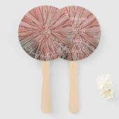 Vorm: Ronde handvaan "Roze bloemen" Handwaaier (Voorkant en achterkant)