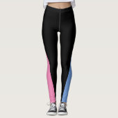Vorm & Rondingen Drie-kleurig Zwart, Blauw & Roze Leggings (Voorkant)