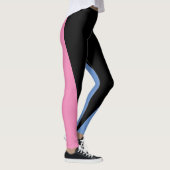 Vorm & Rondingen Drie-kleurig Zwart, Blauw & Roze Leggings (Rechts)