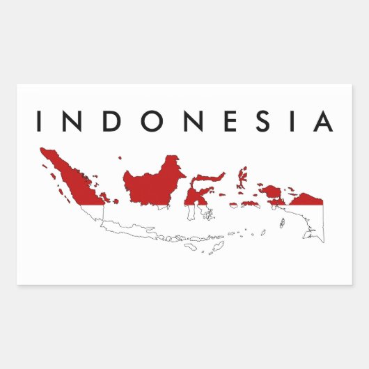 Vorm silhouet van de landenkaart van Indonesië Rechthoekige Sticker (Voorkant)
