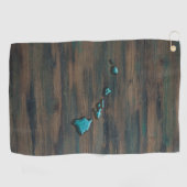 Vorm van de staat Hawaii Blauwgroen Golfhanddoek (Horizontaal)