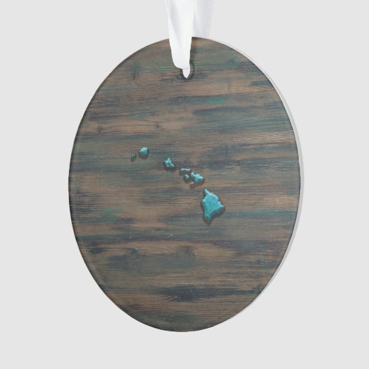Vorm van de staat Hawaii Blauwgroen Ornament (voorkant)