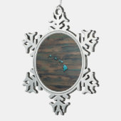 Vorm van de staat Hawaii Blauwgroen Tin Sneeuwvlok Ornament (Rechts)