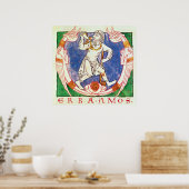 Vorm van twee scharnierende wezens met verweven poster (Keuken)