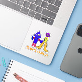 Vorm Wereld Sticker (Laptop met iPhone)
