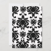 vormelijk zwart wit damast ontwerp kaart (Achterkant)