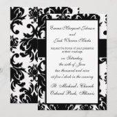 vormelijk zwart wit damast ontwerp kaart (Voorkant / Achterkant)