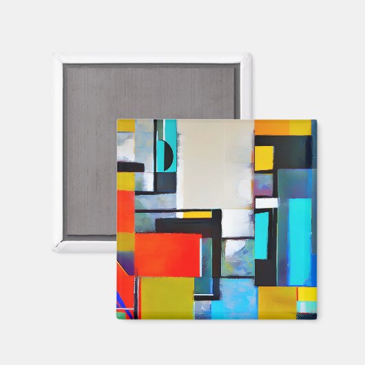 Vormen Abstracte geometrische verf Magneet (Voorkant / Achterkant)