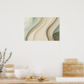 Vormen curven in neutralen met kopieerruimte poster (Keuken)