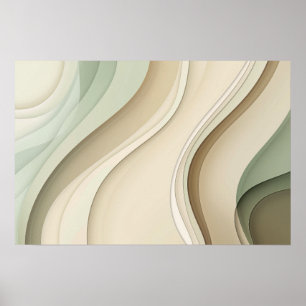 Vormen curven in neutralen met kopieerruimte poster
