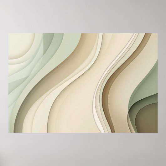 Vormen curven in neutralen met kopieerruimte poster (Voorkant)
