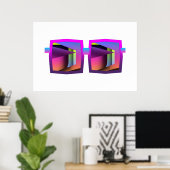 Vormen die het Poster van Eyeglassen weerspiegelen (Thuiskantoor)