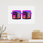 Vormen die het Poster van Eyeglassen weerspiegelen (Keuken)