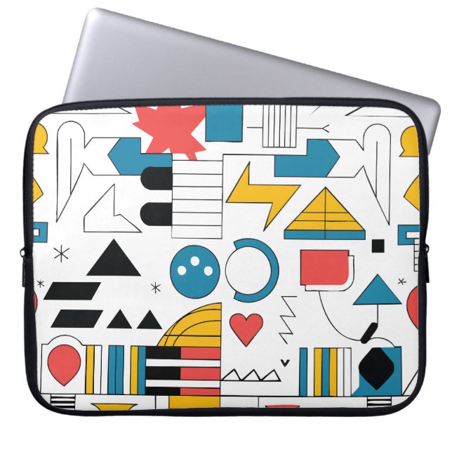 vormen en kleuren laptop sleeve (Voorkant)