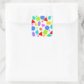 Vormen en kleuren vierkante sticker (Tas)