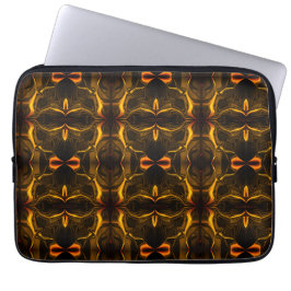 Vormen, 'gouden slagen zweven' over donkere achter laptop sleeve