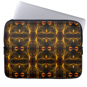 Vormen, 'gouden slagen zweven' over donkere achter laptop sleeve