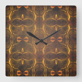 Vormen, 'gouden slagen zweven' over donkere achter vierkante klok