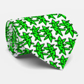 Vormen - Groen en zwart op wit Stropdas (Opgerold)