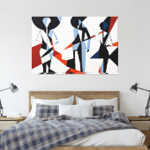 Vormen in dialoog canvas afdruk (Insitu (Slaapkamer))