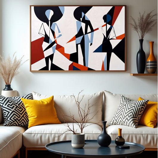 Vormen in dialoog canvas afdruk