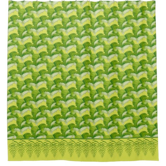 Vormen in Groen op een Gordijn van de Shower (Voorkant)