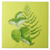 Vormen in het groen op een keramische Tegel Tegeltje (Voorkant)