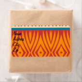 Vormen in retro kleuren etiket (Insitu)