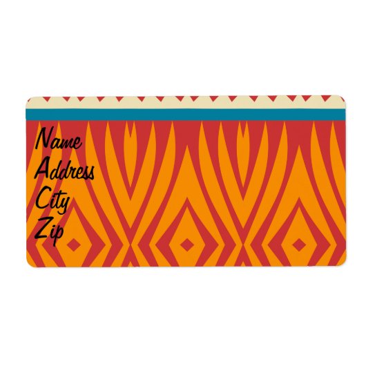 Vormen in retro kleuren etiket (Voorkant)