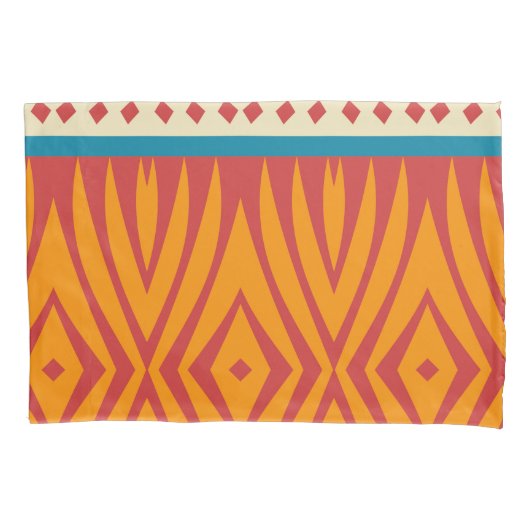 Vormen in retro kleuren kussensloop (Voorkant)