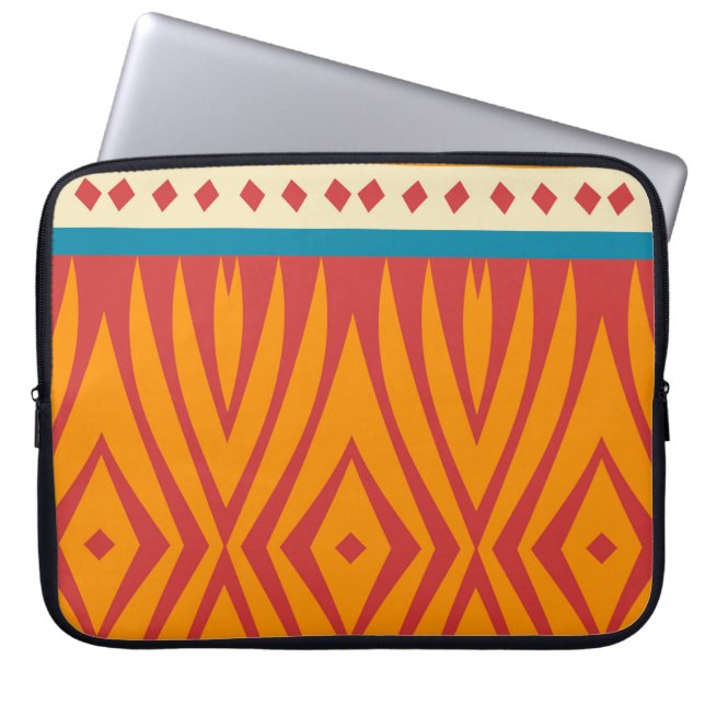 Vormen in retro kleuren laptop sleeve (Voorkant)