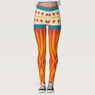 Vormen in retro kleuren leggings