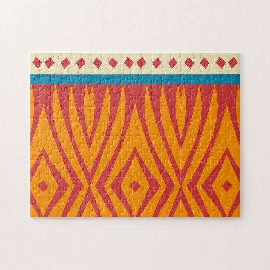 Vormen in retro kleuren legpuzzel (Horizontaal)