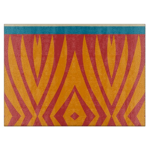 Vormen in retro kleuren snijplank (Voorkant)