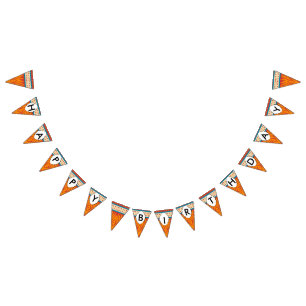 Vormen in retro kleuren vlaggetjes