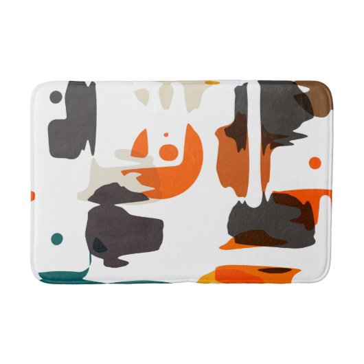 Vormen in retrokleuren, abstract ontwerp badmat (Voorkant)