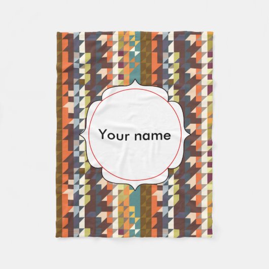 Vormen in retrokleuren, abstract ontwerp fleece deken (Voorkant)