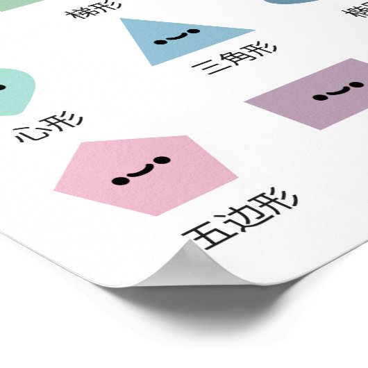 Vormen leren (in het Mandarijn) Poster (Hoek)