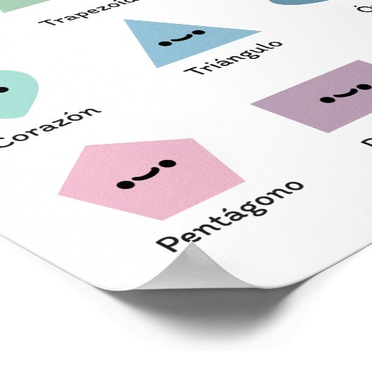 Vormen leren (in het Spaans) Poster (Hoek)