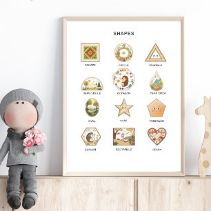 Vormen Poster – Voorschools Leermateriaal aan de M