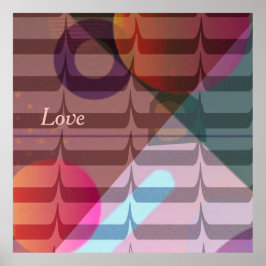 Vormen, subtiele kleuren, repetitief patroon poster