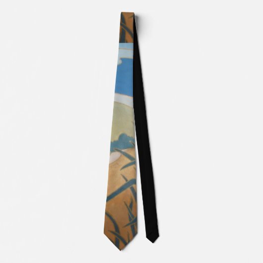 Vormen van blauwzand en groen abstract stropdas (Voorkant)