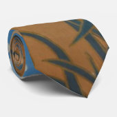 Vormen van blauwzand en groen abstract stropdas (Opgerold)