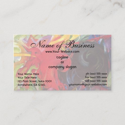 Vormen van Franz Marc; Kämpfende Formen Visitekaartje (Voorkant)