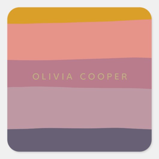 Vormen van het aardekleurblok Paars, speciaal aang Vierkante Sticker (Voorkant)