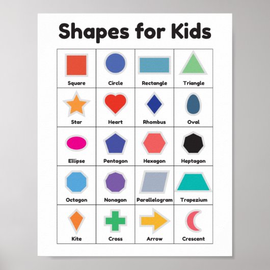 Vormen voor de Muurkunst van de Kinderkwekerij Poster (Voorkant)