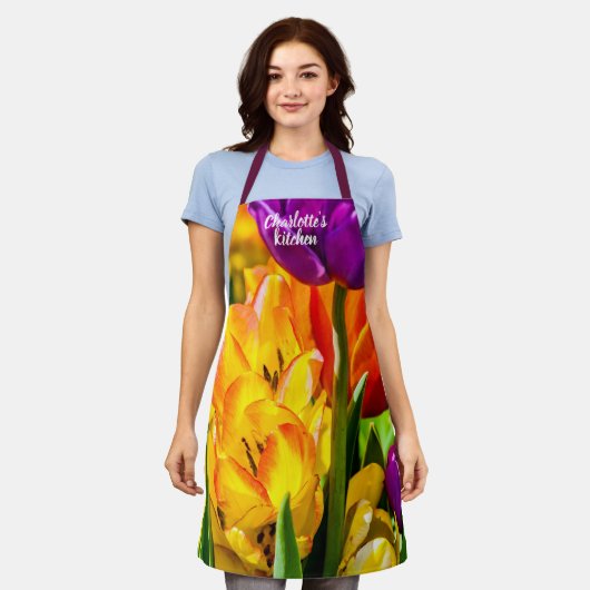 Vormende Tulp Flowers Schort (Gedragen)